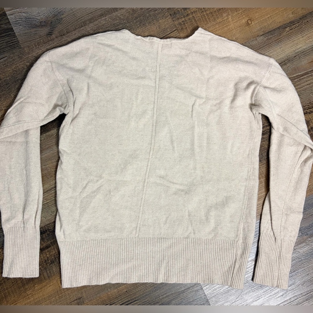 Bianco & Blu Wool Cashmere Blend Sweater Med Ivory Made Italy Timeless Elegant - Picture 5 of 5